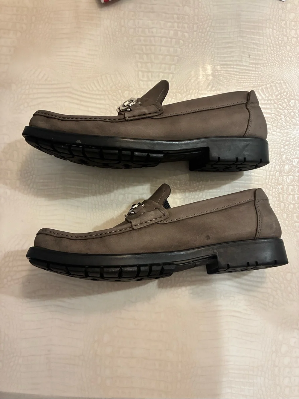 Salvatore Ferragamo Suede Bit Loafers